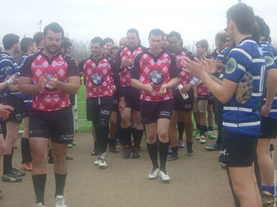 Un petit clin d'oeil au Toulouse Rugby Club, qui après sa victoire face au XV de la Save, a composté son ticket pour la 3ème série (photo Sabrina Marocco)