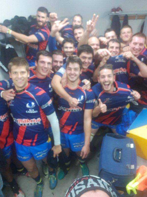 Victoires des deux equipes a bedarieux 26 a 15 et 25 a 14 merci au rougier pour les maillots