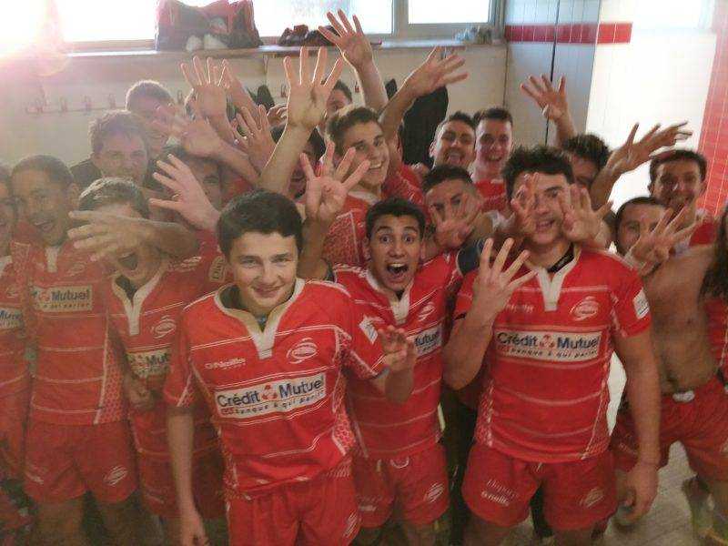 La joie des juniors ligue de Castanet 4ème victoire en 4 matchs