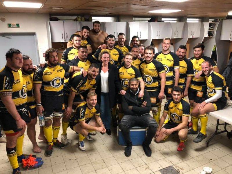 Nouveau succès bonifié des Jaune & Noir face à Lannemezan sur le score sans appel de 55 à 0 en compagnie de Mme Stéphanie GUIRAUD CHAUMEIL, maire d’Albi.
