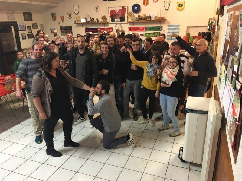 Selfie de Castelnau labastide USCB 117 avec en prime une demande en mariage de FOFO alias le tractopelle