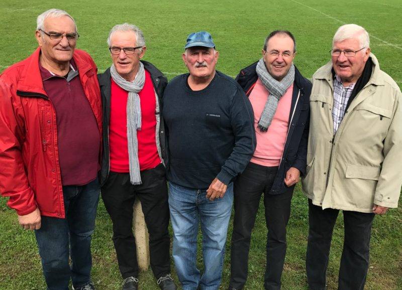 Rencontre à Montredon avec les anciens de 1972 Pierre Pauziès, Gérard Cournède, Robert Hernandez, Alain Rey, Sylvestre Rosowski.