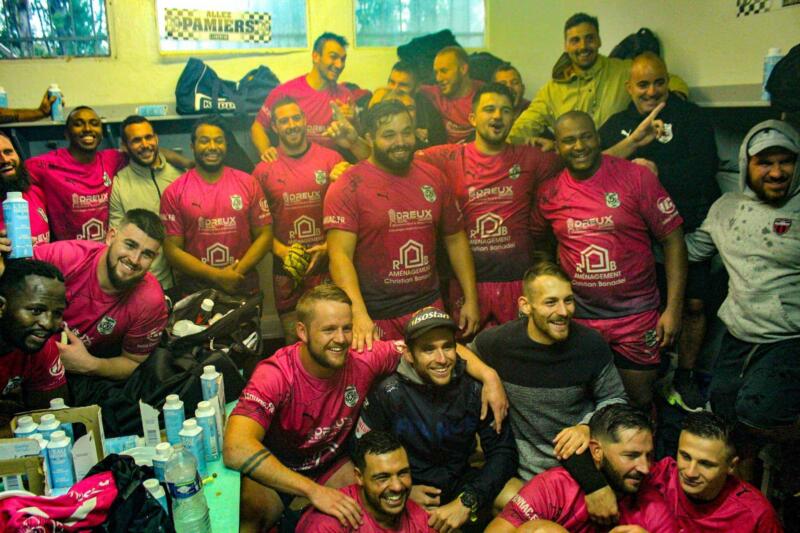Les Appaméens tout sourire après leur victoire Page Facebook Pamiers Rugby