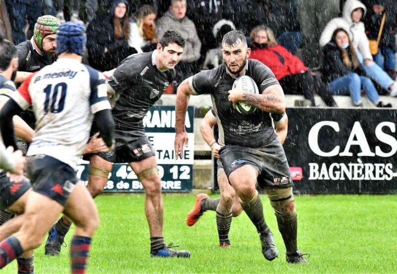 Les Blacks de Bigorre se sont imposés face à Tyrosse sous une météo dantesque et des Landais batailleurs Photo page Facebook Stade Bagnérais Rugby