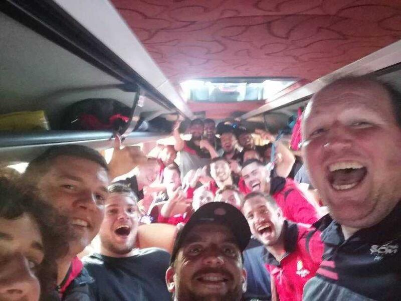 Selfie de victoire de Millau à negrepelisse avec les salutation de bosco
