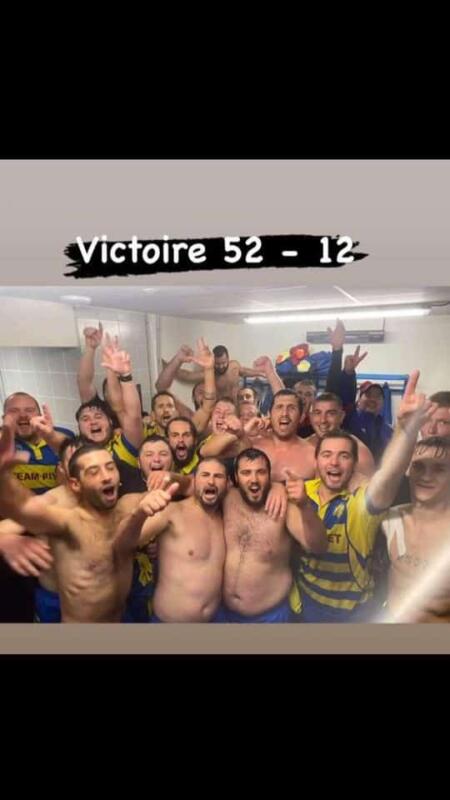 selfie de la victoire esac ( St amour rugby ) à mions