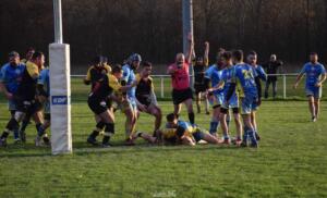L'essai de la victoire pour les Noir et Or, après une longue séquence offensive (crédit photo Jeremy VdC)