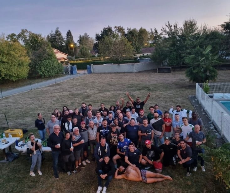 aureilhan ASCA rugby photo chez le coach claude après sa victoire à eauze