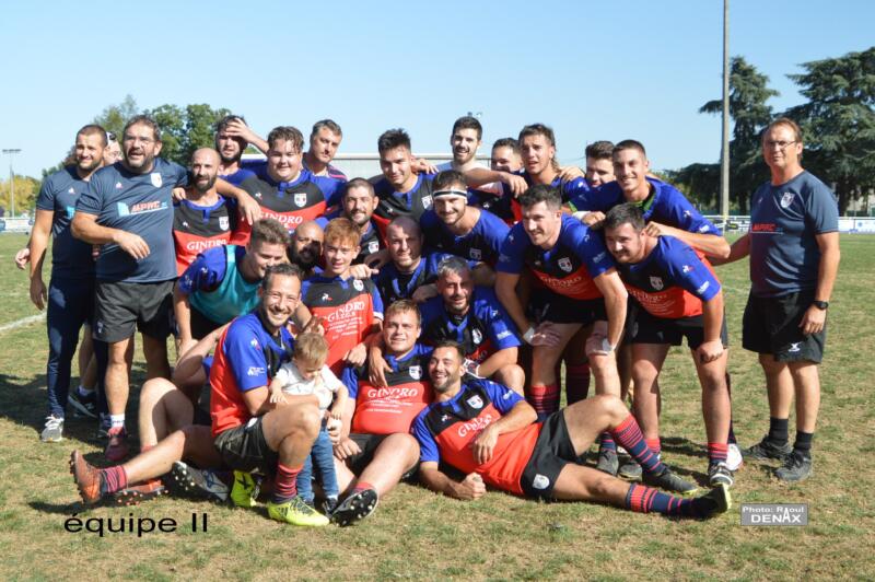 l'UCF vs les Baronnies équipes II qui gagne 43 à 13 et l'équipe I qui gagne 32 à 18