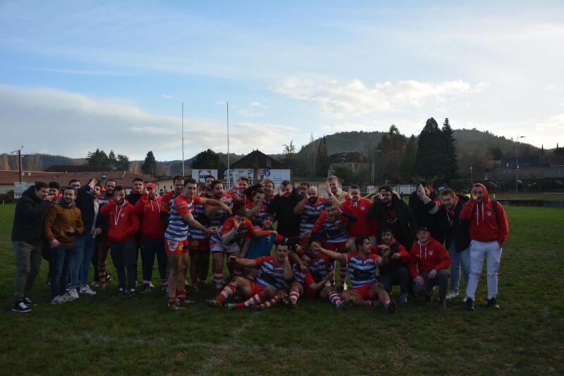 victoire de GOURDON XV Bouriane à Luzech pour le derby de la 12eme journée de Régionale 1 poule 4 Occitanie sur le score de 21 11