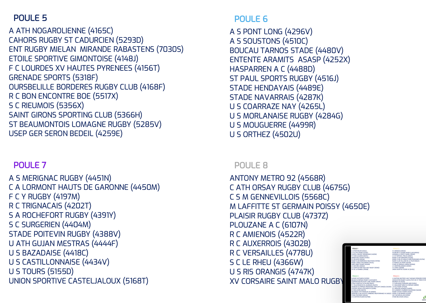 Fédérale 2 les poules 20232024 officialisées Rugby Amateur