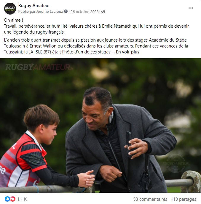 Esprit rugby la belle rencontre entre Louis et Romain Ntamack
