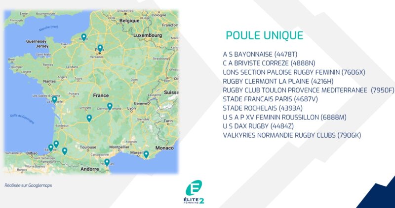 Féminines les poules Elite 1 2 et fédérales officialisées