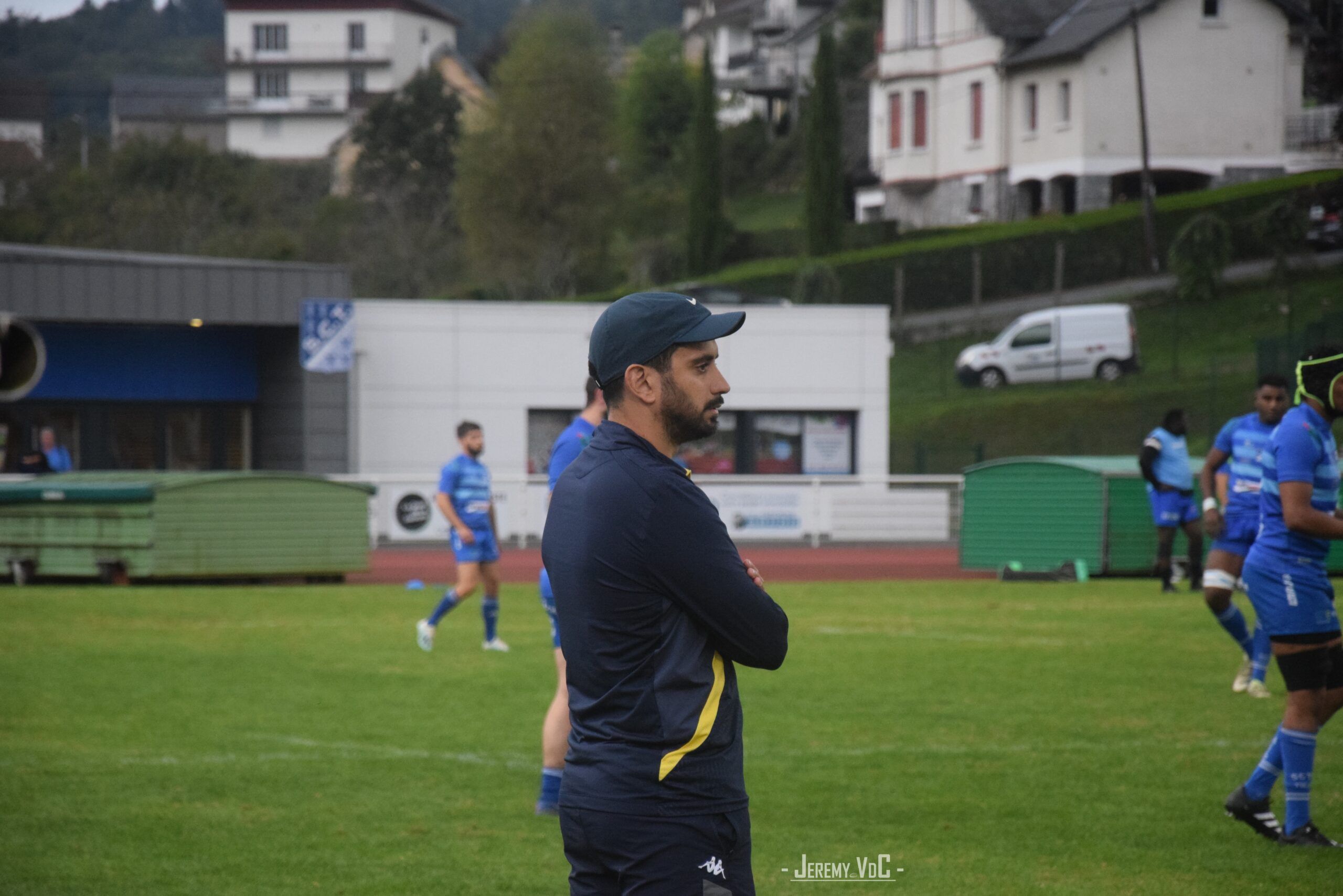 Longtemps crispé au bord du terrain, le coach de l'UDSD était saitsfait du résultat (crédit photo Jeremy VdC - RugbyAmateur.fr)