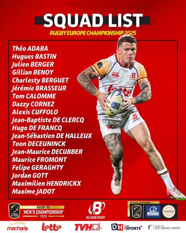 Belgique du Top 14 à la Fédérale 3 27 Français sélectionnés pour le Rugby Europe Championship