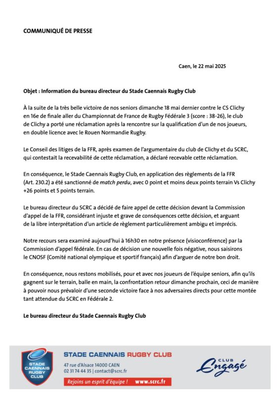 499365915 1159998522592608 2530560465052906900 n - Fédérale 3, finale, retour, Thuir, Saint-Claude, Sables d'Olonne, Argentat, Stade Bordelais