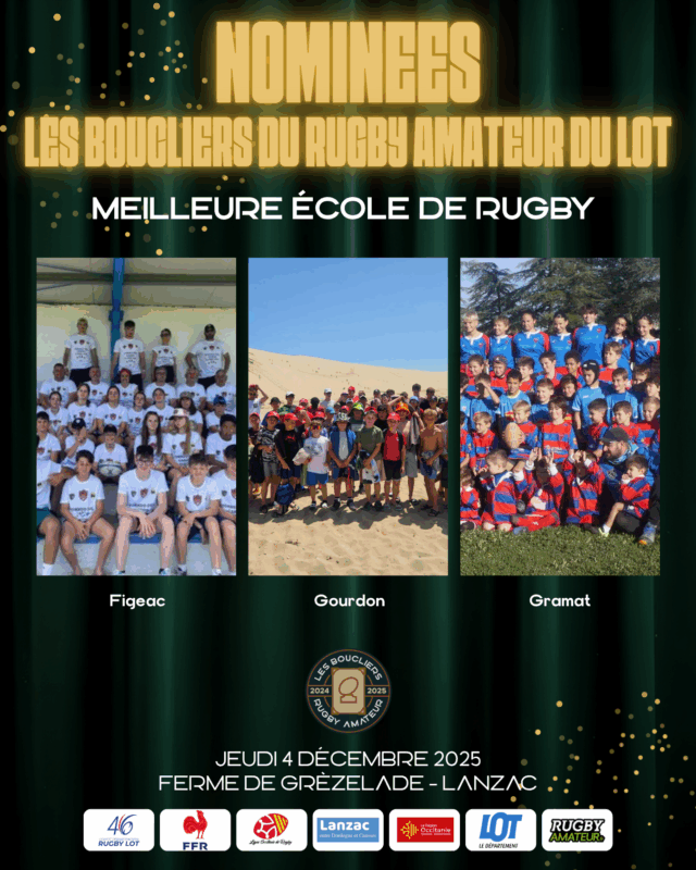 Boucliers du rugby amateur du Lot 2025 : et les nominé(e)s sont...