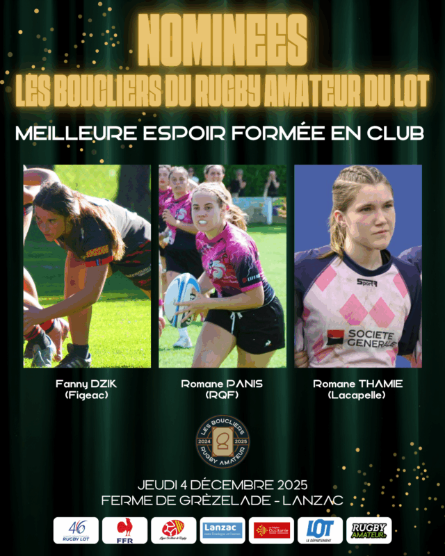 Boucliers du rugby amateur du Lot 2025 : et les nominé(e)s sont...