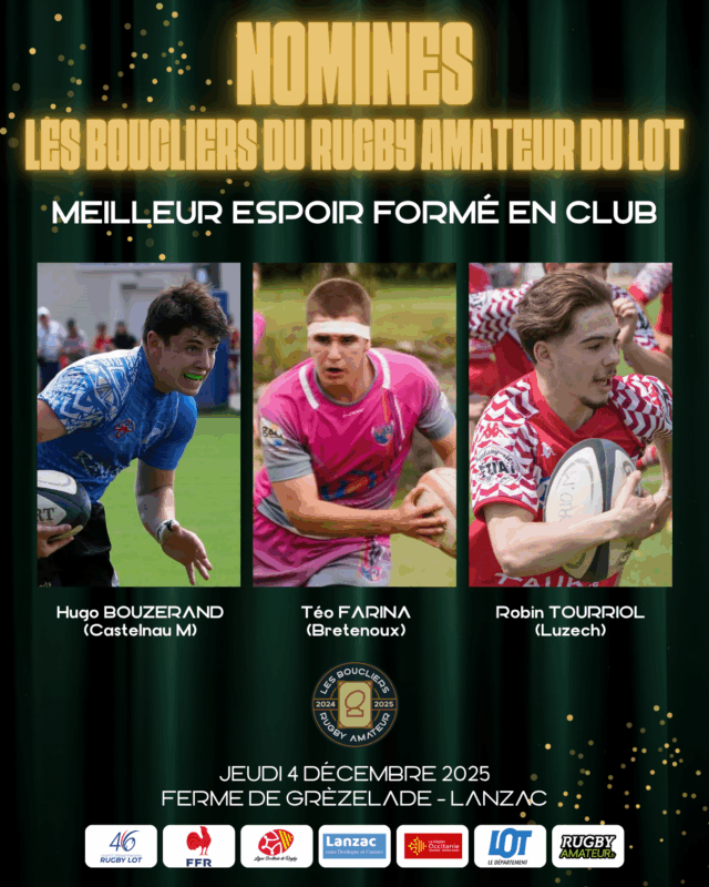 Boucliers du rugby amateur du Lot 2025 : et les nominé(e)s sont...