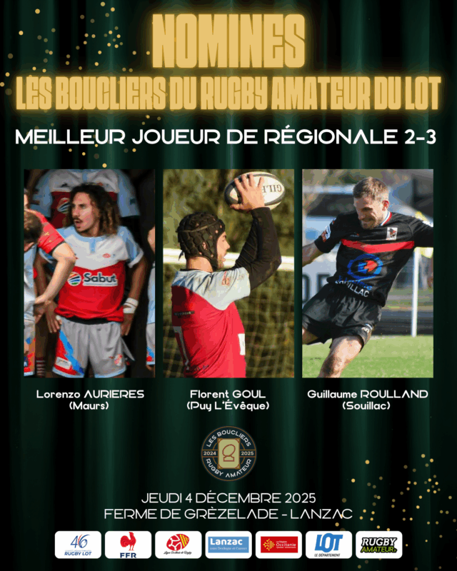 JOUEURS R2 R3 - Lot,boucliers,2025,récompenses,palmarès,Tardieu,Casadeï