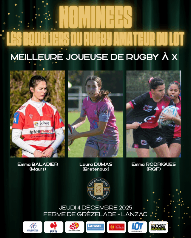 JOUEUSES X - Lot,boucliers,2025,récompenses,palmarès,Tardieu,Casadeï