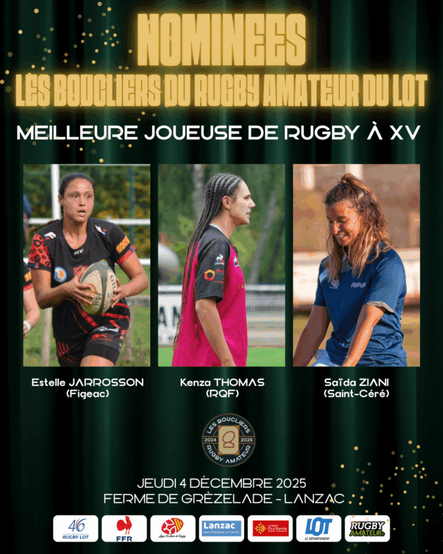 JOUEUSES XV - Lot,boucliers,2025,récompenses,palmarès,Tardieu,Casadeï