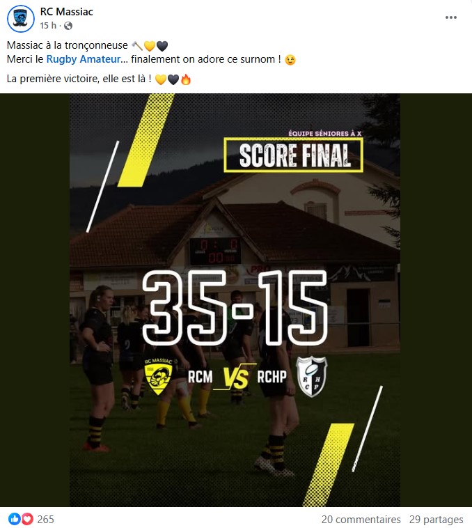 Rugby féminin : Massiac à la tronçonneuse, le retour, pour une grande première
