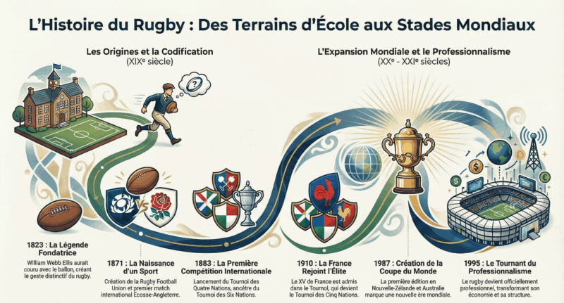 Histoire du rugby à XV, de 1823 à nos jours