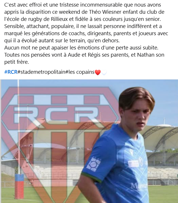 Carnet noir : Rillieux-la-Pape (69) pleure la disparition soudaine de Théo Wiesner