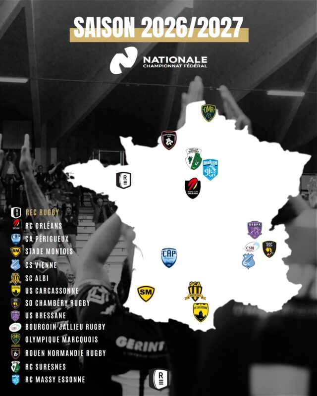 Saison 2026-2027 : les poules de Nationale et Nationale 2 officialisées par la FFR