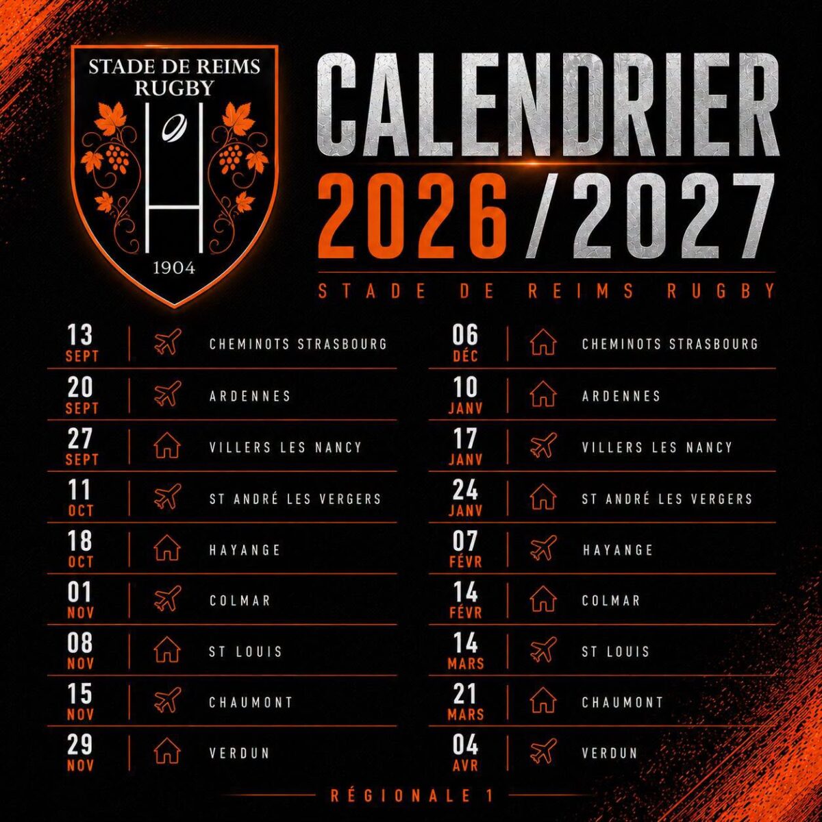 Grand Est - La poule de Régionale 1 officialisée pour 2026-2027 !