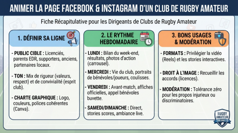 Animer la page Facebook et Instagram de son club de rugby amateur