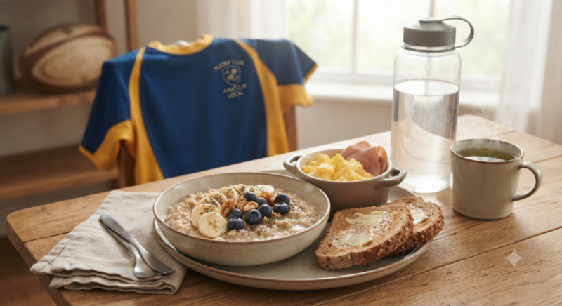 Quel est le petit-déjeuner idéal le jour d'un match de rugby amateur ?