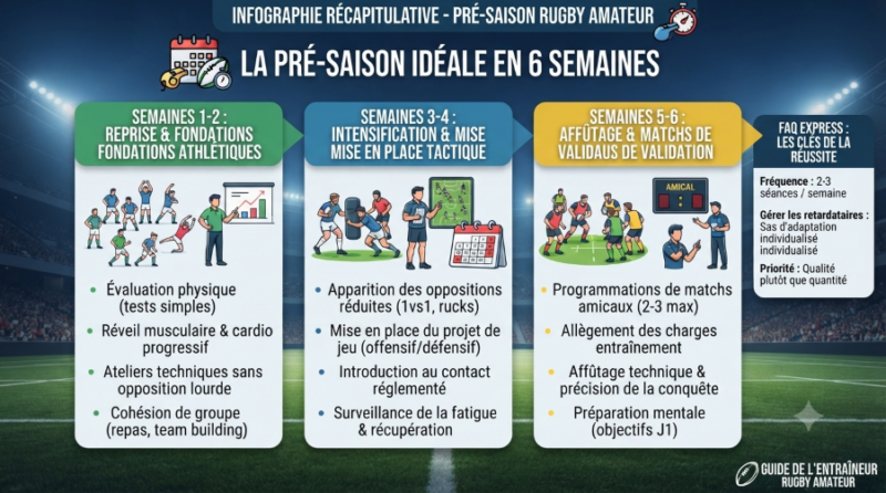 Le calendrier de reprise en rugby amateur : la pré-saison idéale en 6 semaines