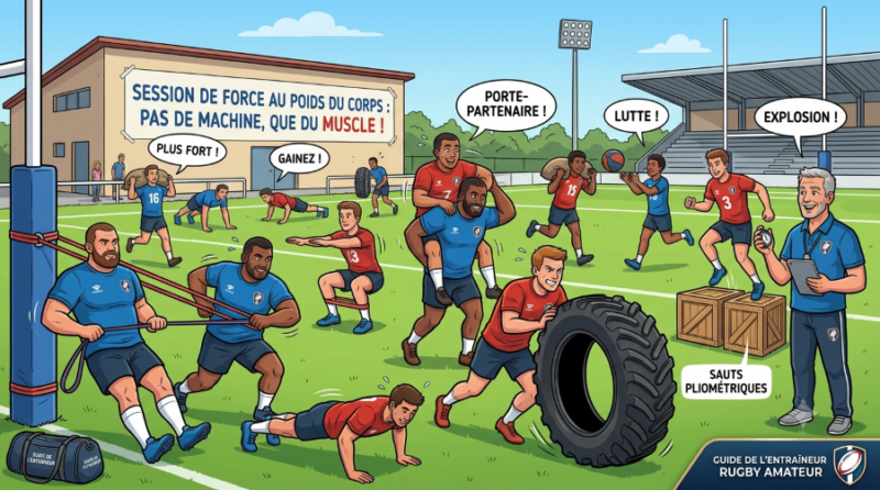Le travail de force en rugby amateur : comment se renforcer sans musculation lourde ?