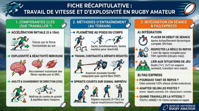 Entraînement rugby amateur : le travail de vitesse et d'explosivité