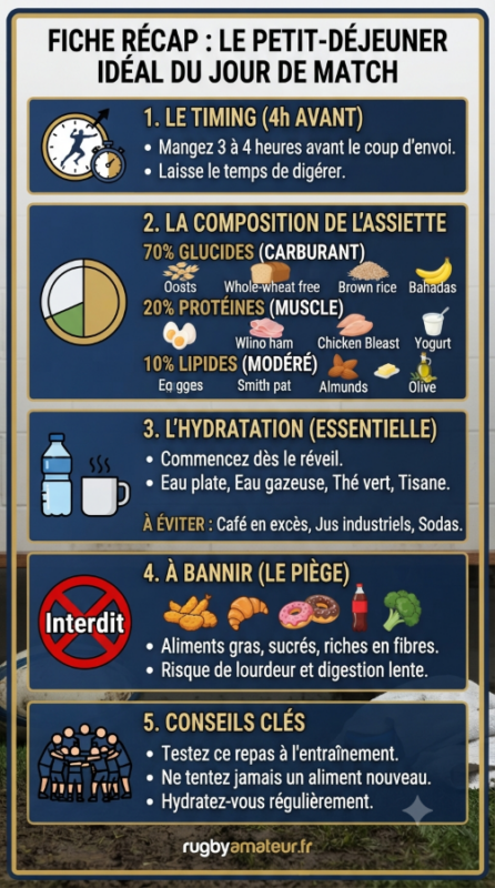 Quel est le petit-déjeuner idéal le jour d'un match de rugby amateur ?