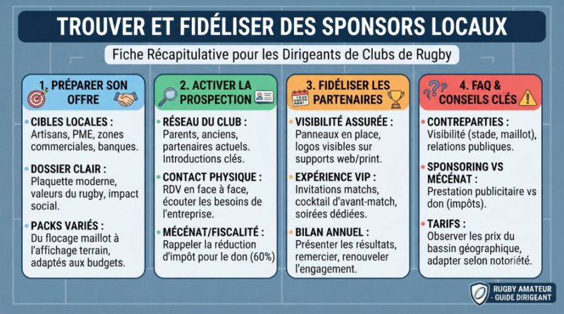 Club rugby amateur : trouver et fidéliser des sponsors locaux