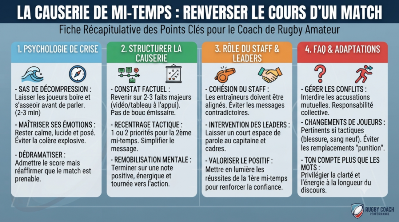 Entraîneur rugby : que dire à la mi-temps lorsque l'on est menés ? 
