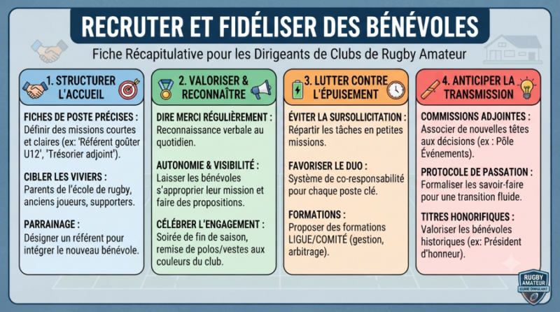 Recruter et fidéliser des bénévoles dans la durée au sein d'un club de rugby amateur