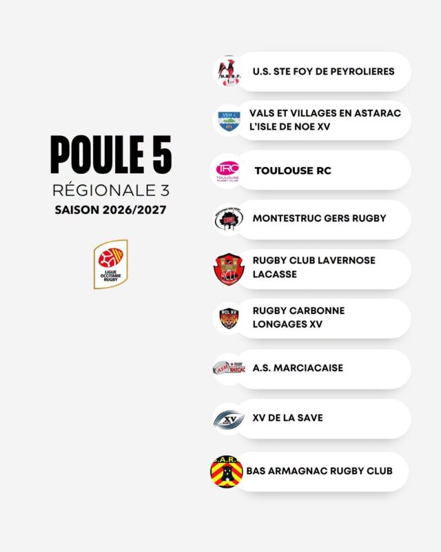 poule5 regionale3 2026 2027 - Poules, saison 2026-2027, R3