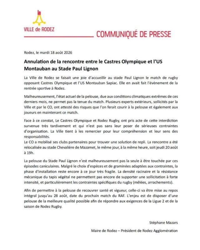 Sécheresse : le rugby amateur face à des pelouses en souffrance à l'heure de la reprise