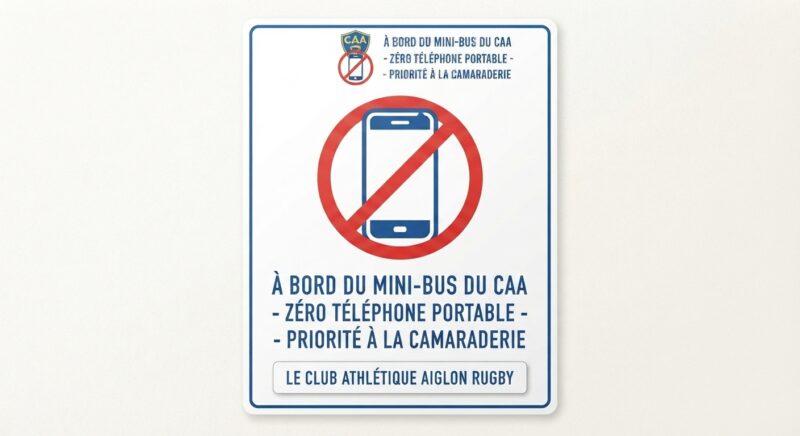 Le CA Aiglon Rugby (61) instaure le « zéro portable » dans ses minibus pour ses jeunes joueurs