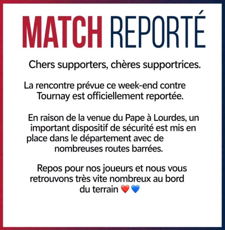 Régionales Occitanie : plusieurs matchs reportés par... la venue du Pape Léon XIV
