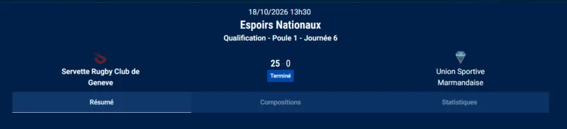 Capture decran 2026 10 16 091515 - Marmande, Espoirs, nationale 2