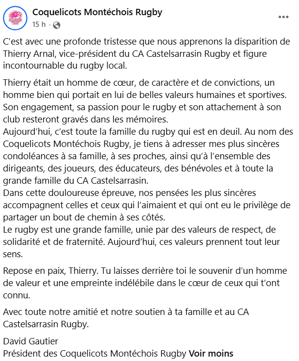 Capture decran 2026 10 19 125136 - Castelsarrasin, Thiery Arnal, carnet noir, président
