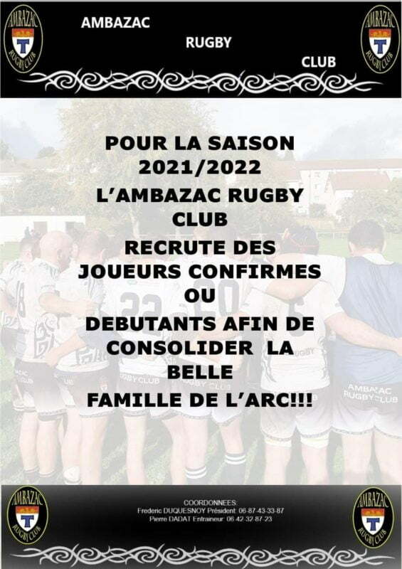 L’Ambazac RC (Haute Vienne) recrute !