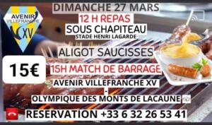 repas aligot saucissse