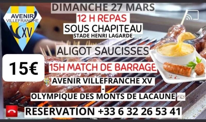 repas aligot saucissse